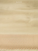 Cream Satin Brocade Handloom Banarasi Saree - Sacred Weaves