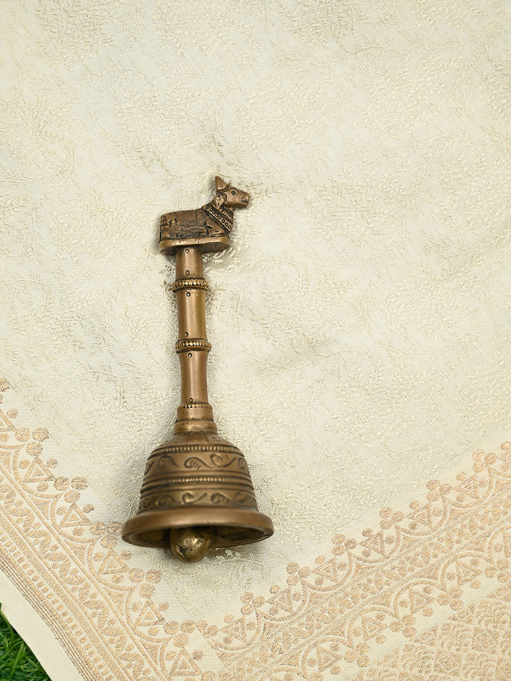 Cream Satin Silk Handloom Banarasi Saree - Sacred Weaves