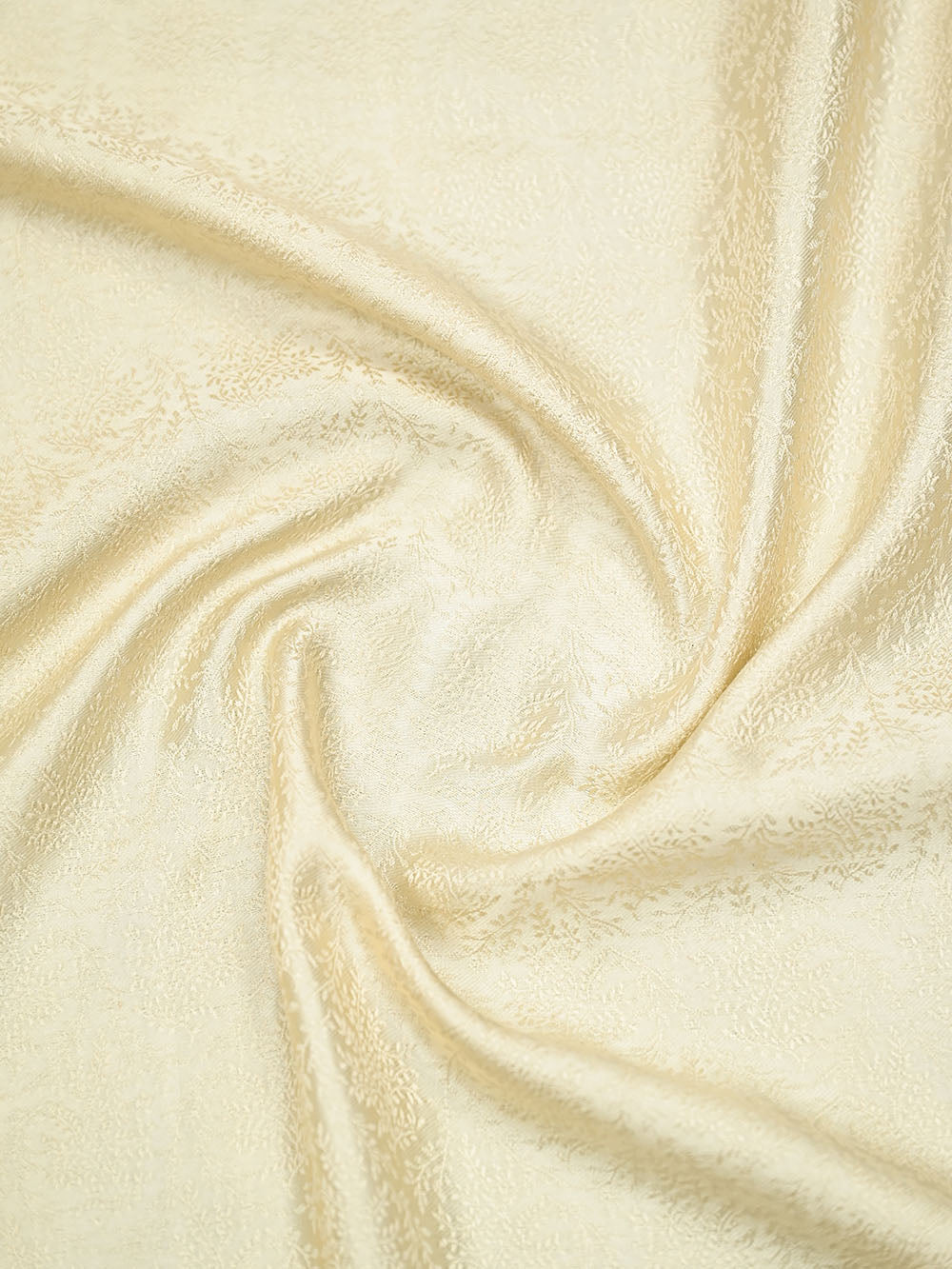 Cream Satin Silk Handloom Banarasi Saree - Sacred Weaves