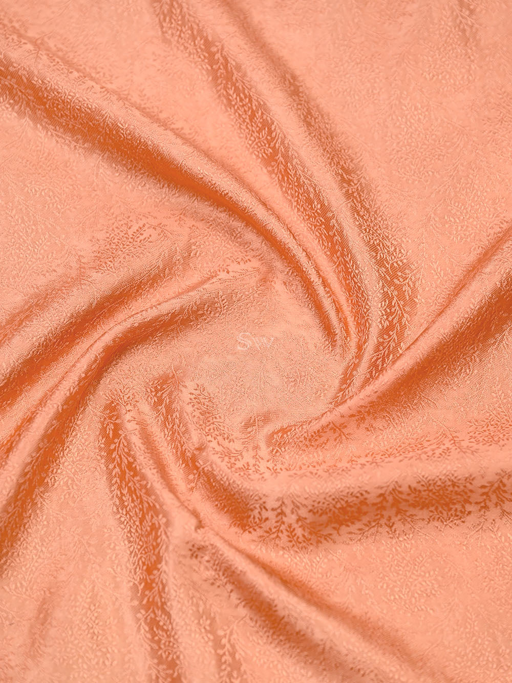 Peach Satin Tanchoi Handloom Banarasi Saree - Sacred Weaves