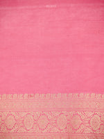 Pastel Pink Satin Sona Roopa Jaal Handloom Banarasi Saree - Sacred Weaves