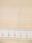 Off White Meenakari Jaal Moonga Tussar Silk Handloom Banarasi Saree - Sacred Weaves