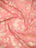 Pastel Pink Jaal Khaddi Georgette Handloom Banarasi Saree - Sacred Weaves