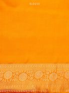 Mustard Satin Brocade Handloom Banarasi Saree - Sacred Weaves