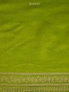 Parrot Green Boota Satin Silk Handloom Banarasi Saree - Sacred Weaves