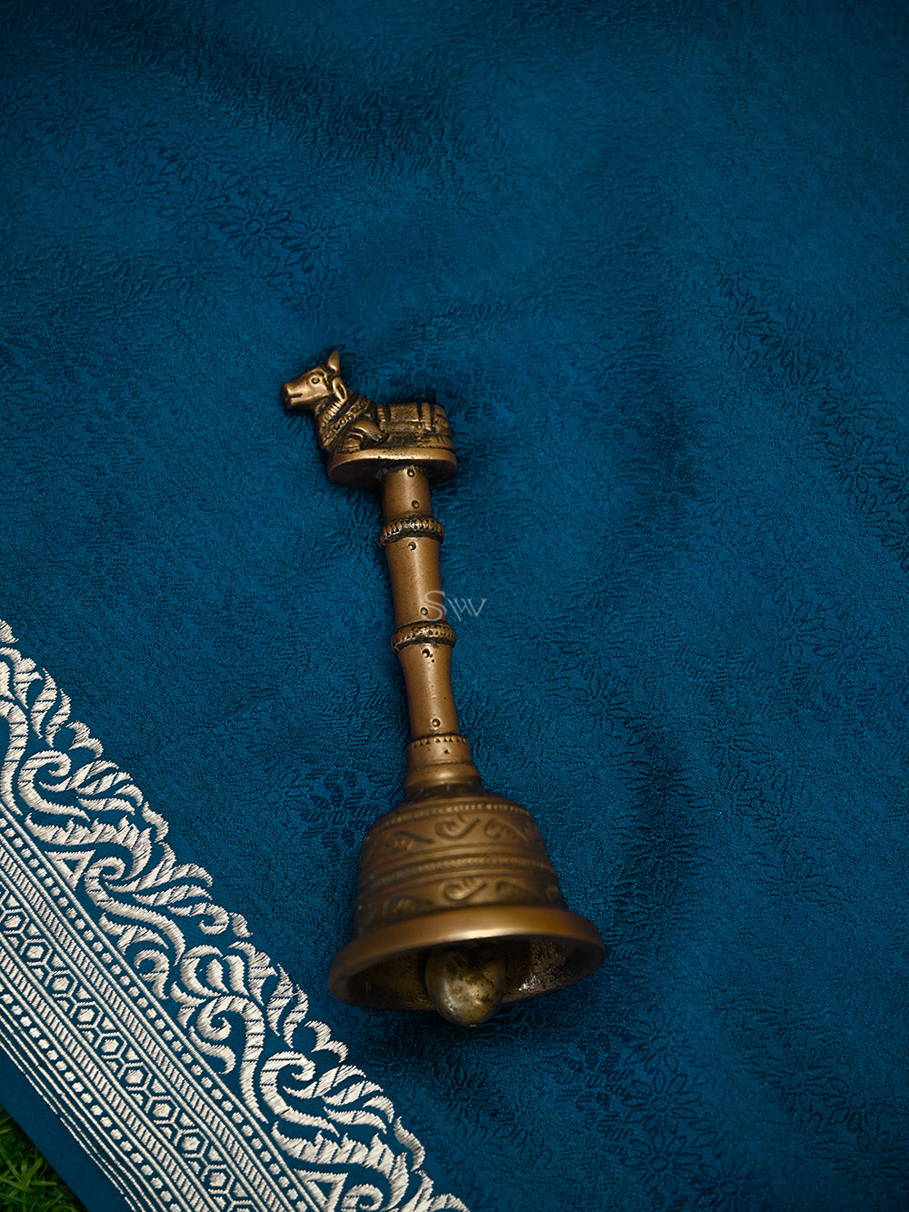 Midnight Blue Satin Tanchoi Handloom Banarasi Saree - Sacred Weaves