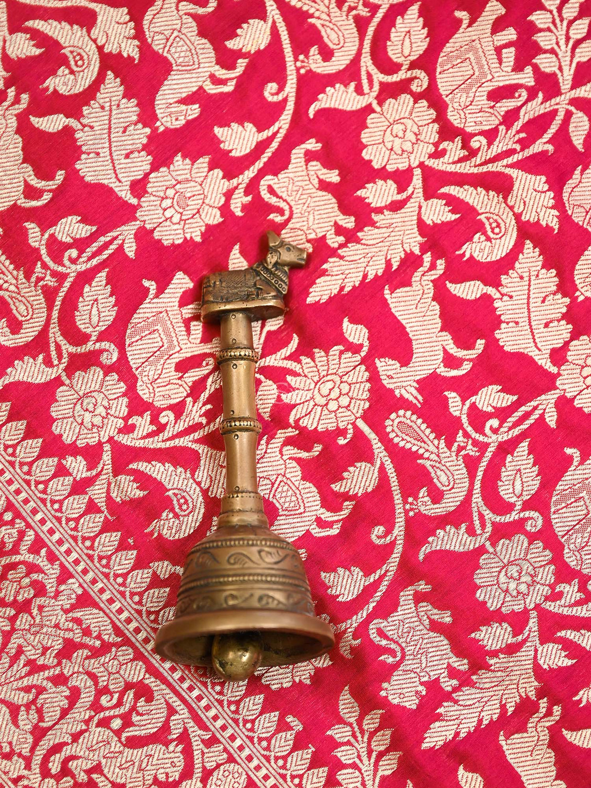 Pink Red Shikargah Jaal Katan Silk Handloom Banarasi Dupatta