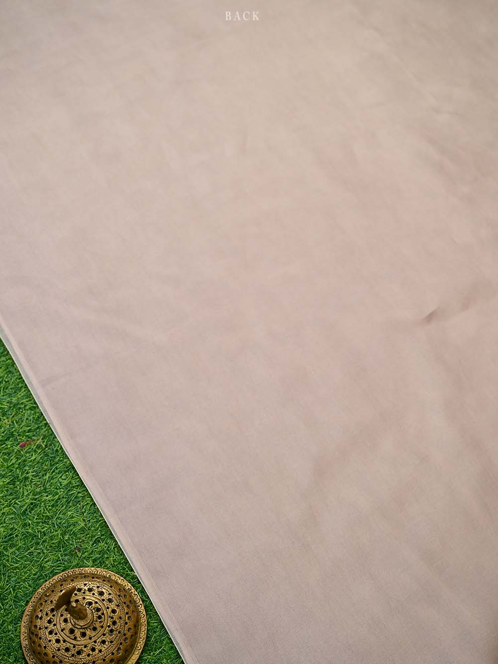 Dark Beige Embroidered Organza Handloom Banarasi Suit - Sacred Weaves