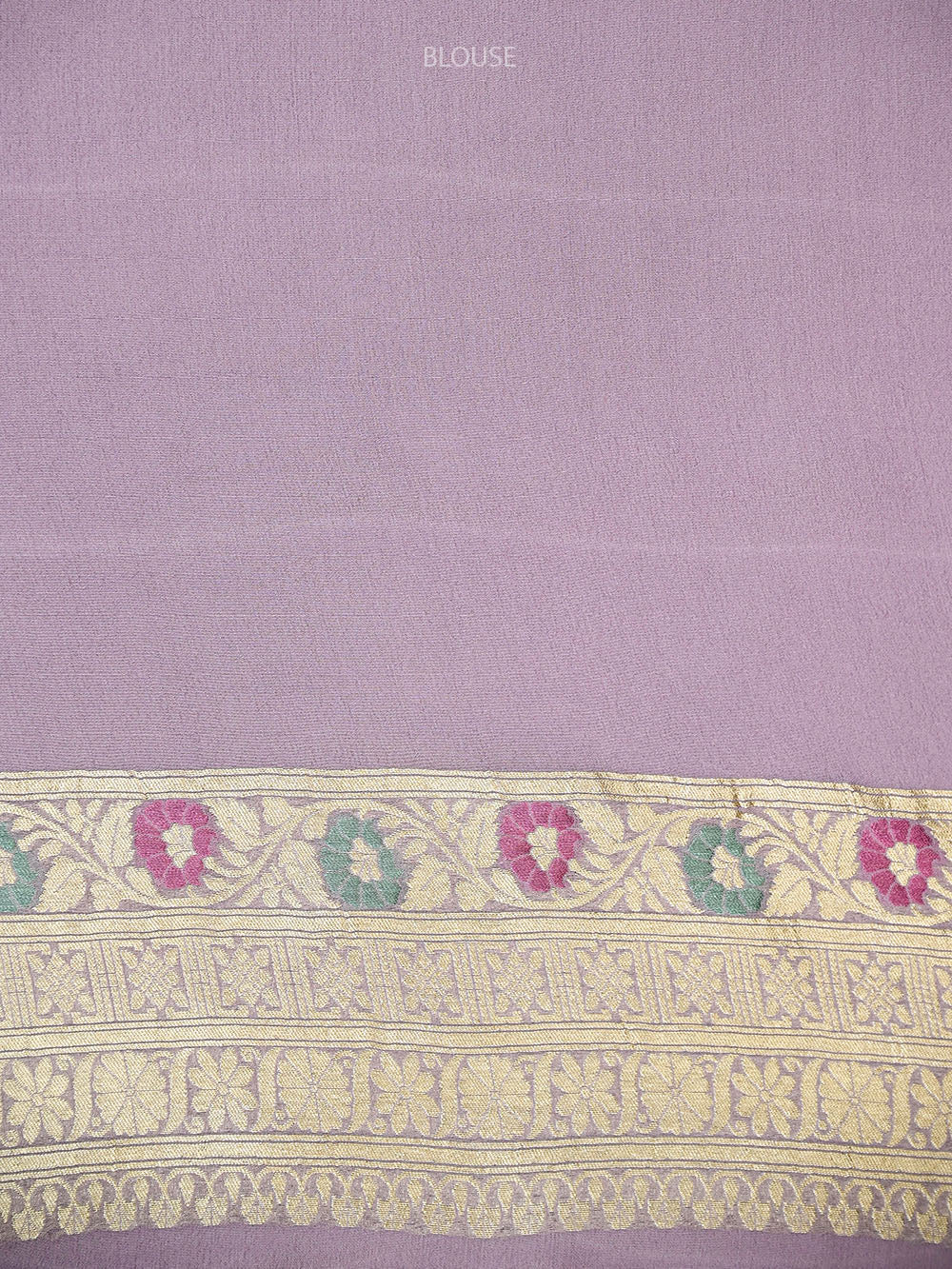 Pastel Lavender Meenakari Jaal Khaddi Georgette Handloom Banarasi Saree - Sacred Weaves