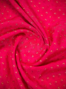 Dark Pink Zari Booti Crepe Silk Handloom Banarasi Saree - Sacred Weaves