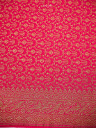 Dark Pink Zari Booti Crepe Silk Handloom Banarasi Saree - Sacred Weaves