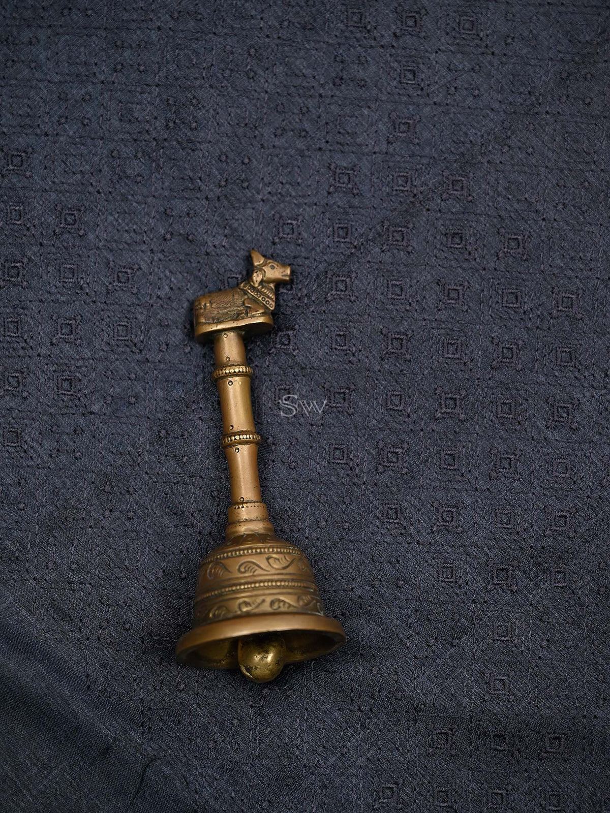 Dark Midnight Blue Embroidery Tussar Silk Handloom Banarasi Suit