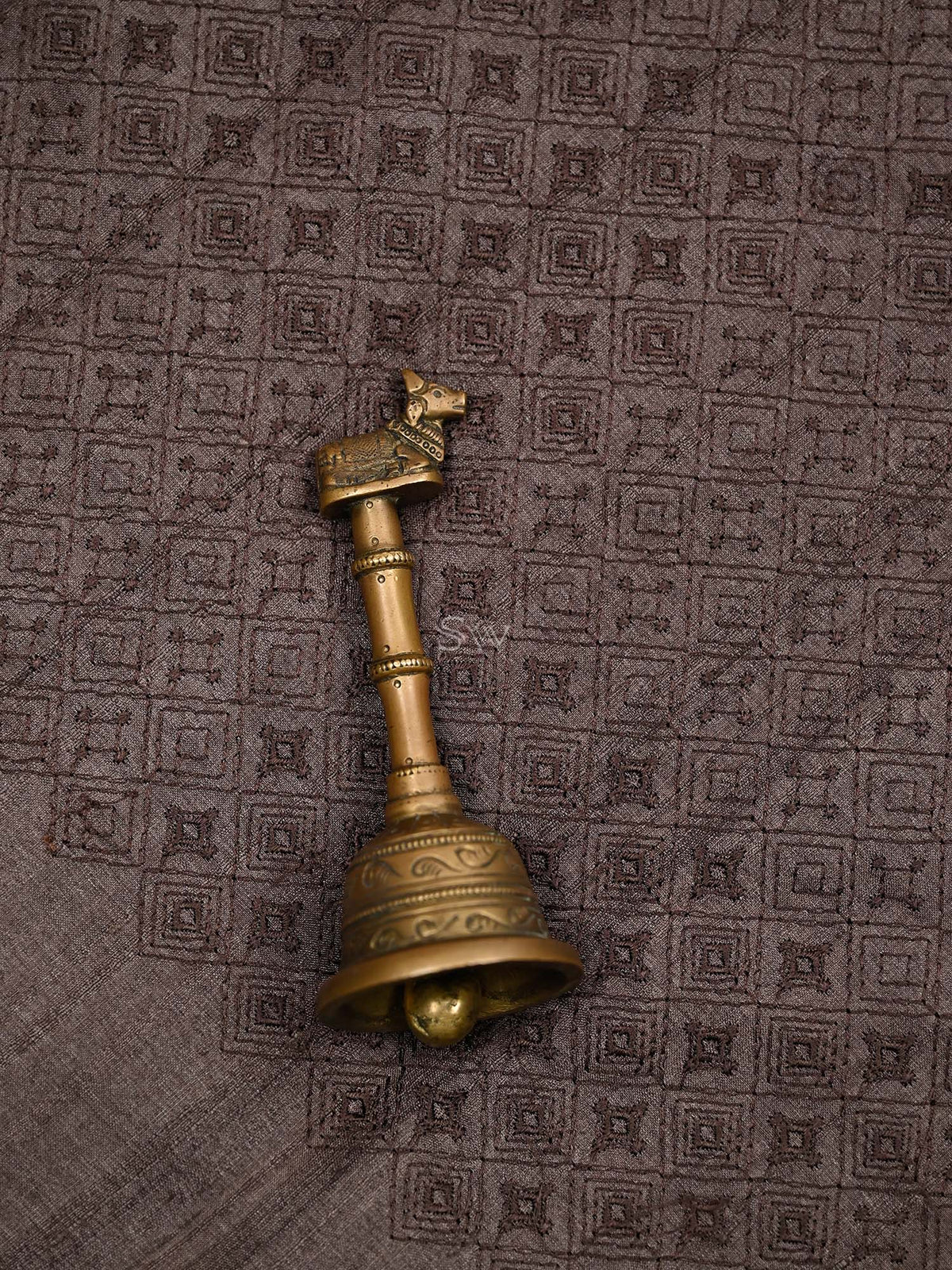 Dark Brown Embroidery Tussar Silk Handloom Banarasi Suit