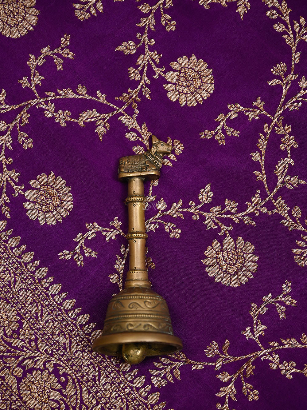Purple Jaal Crepe Silk Handloom Banarasi Saree - Sacred Weaves