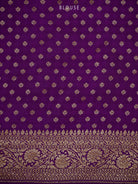 Purple Jaal Crepe Silk Handloom Banarasi Saree - Sacred Weaves