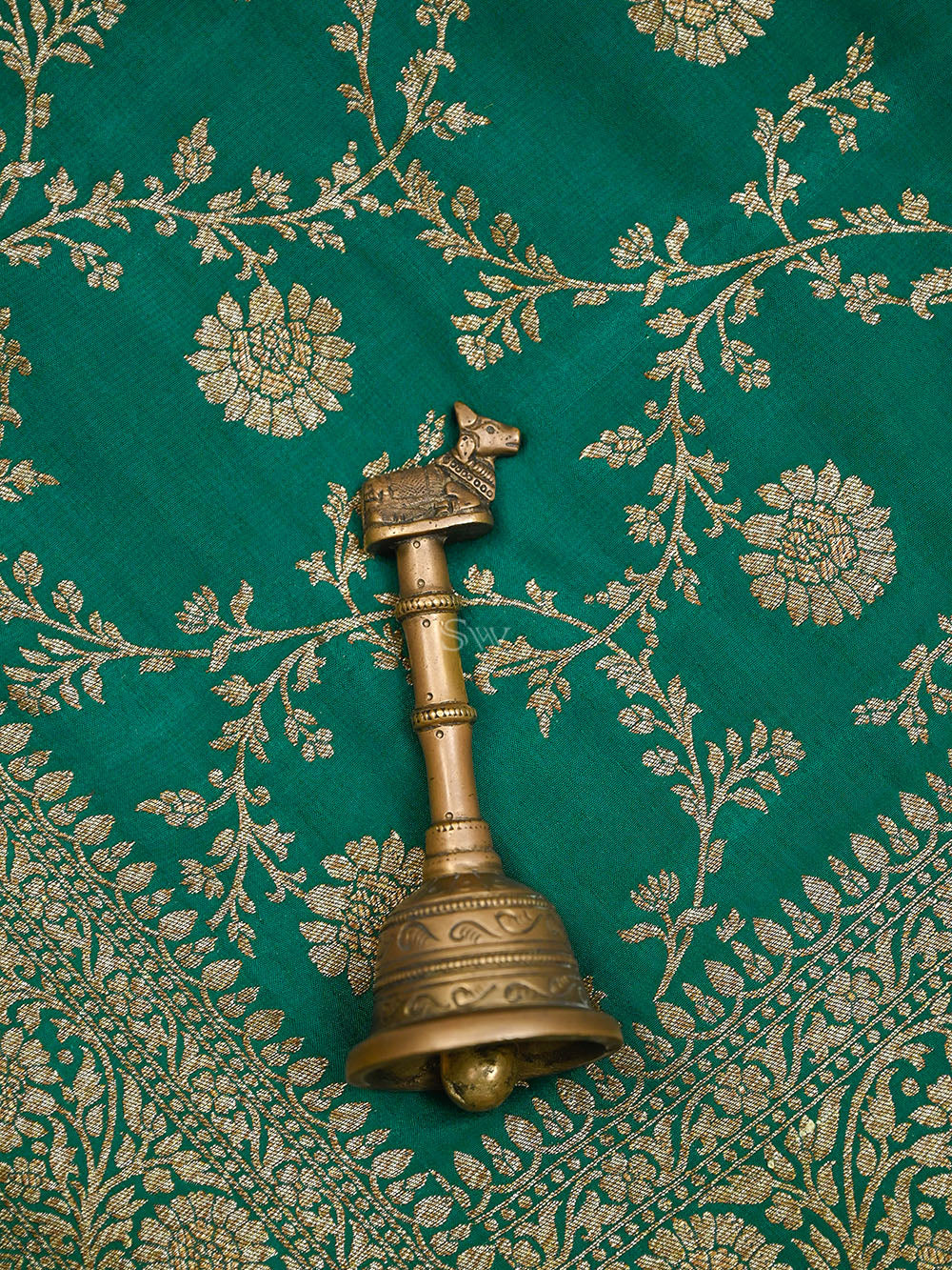 Teal Green Jaal Crepe Silk Handloom Banarasi Saree - Sacred Weaves