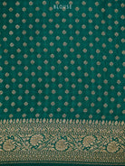 Teal Green Jaal Crepe Silk Handloom Banarasi Saree - Sacred Weaves