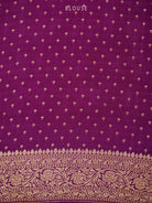 Purple Jaal Crepe Silk Handloom Banarasi Saree - Sacred Weaves