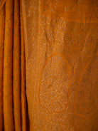 Dark Mustard Jaal Crepe Silk Handloom Banarasi Saree - Sacred Weaves