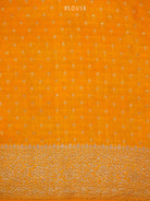 Dark Mustard Jaal Crepe Silk Handloom Banarasi Saree - Sacred Weaves