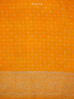Dark Mustard Jaal Crepe Silk Handloom Banarasi Saree - Sacred Weaves