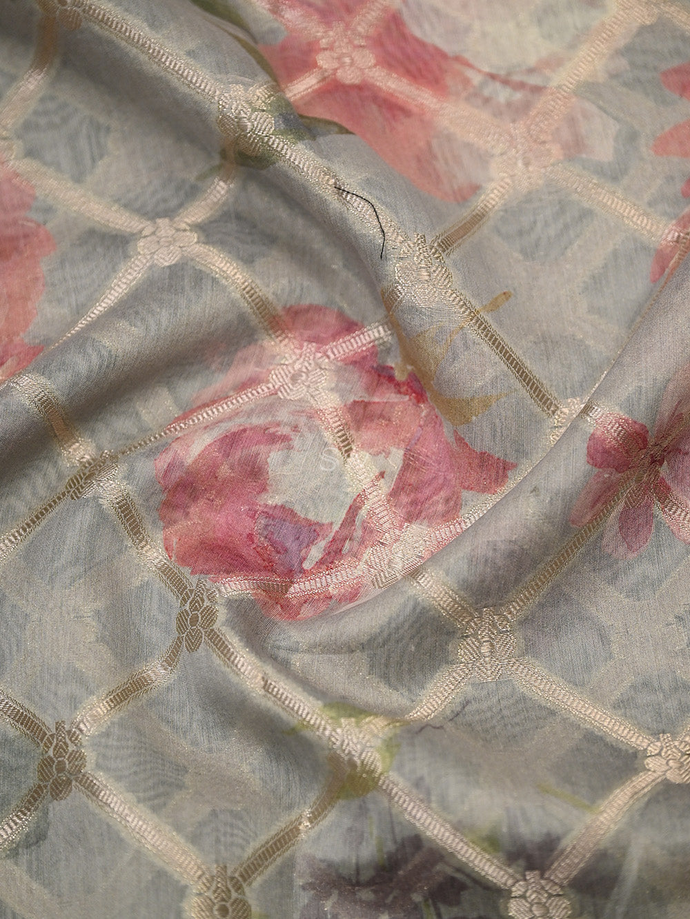 Grey Cotton Silk Handloom Banarasi Suit - Sacred Weaves