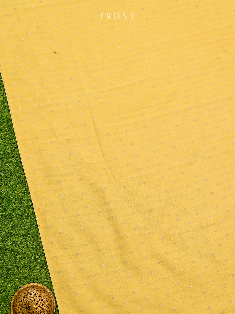 Yellow Cotton Silk Handloom Banarasi Suit