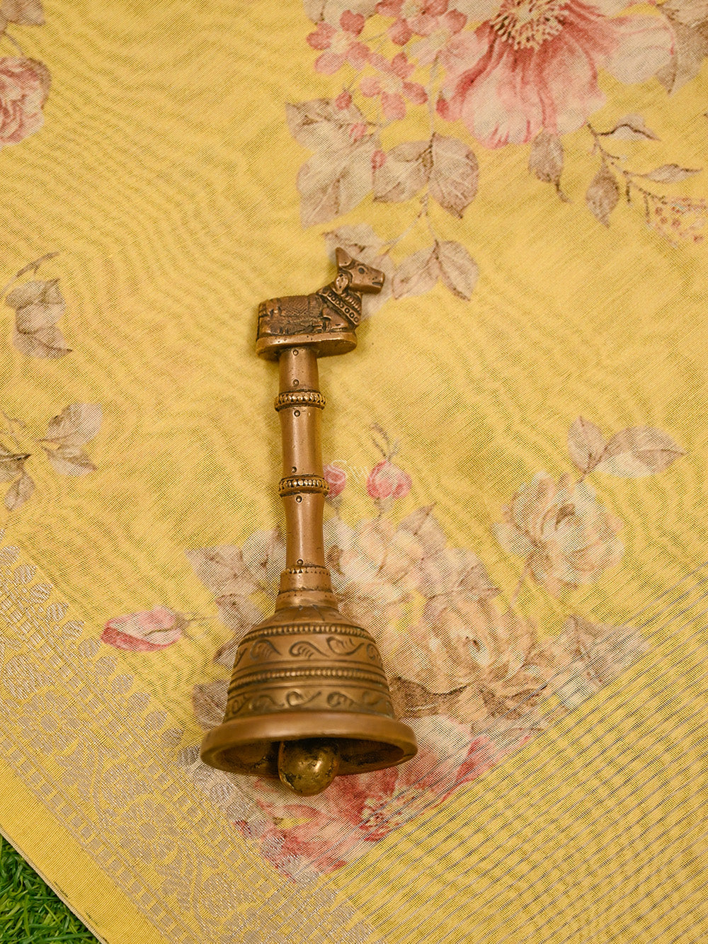 Yellow Cotton Silk Handloom Banarasi Suit