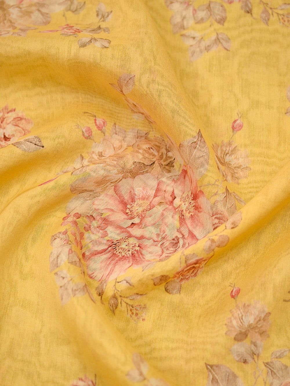 Yellow Cotton Silk Handloom Banarasi Suit