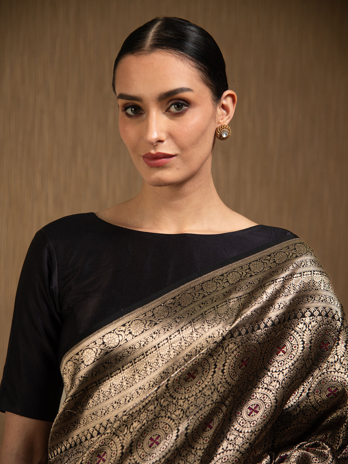 Black Meenakari Silk Brocade Handloom Banarasi Saree