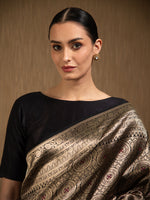 Black Meenakari Silk Brocade Handloom Banarasi Saree