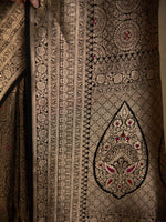 Black Meenakari Silk Brocade Handloom Banarasi Saree
