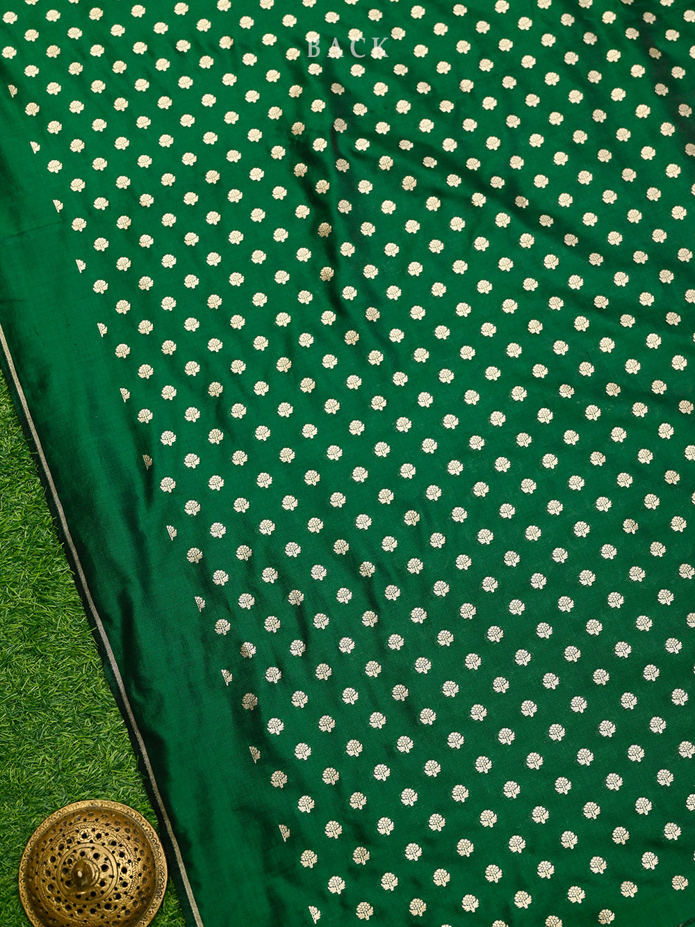 Bottle Green Katan Silk Handloom Banarasi Suit