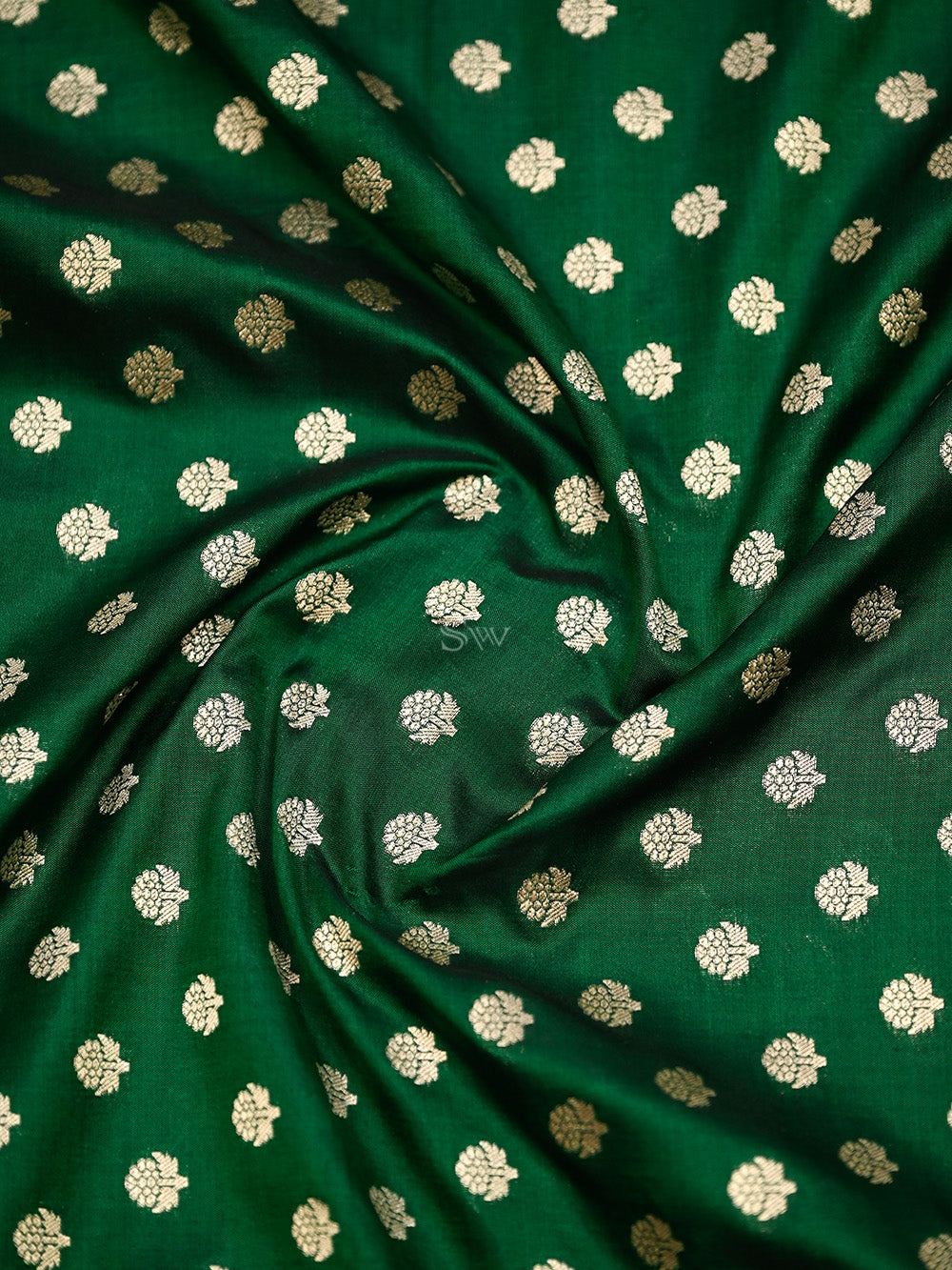 Bottle Green Katan Silk Handloom Banarasi Suit