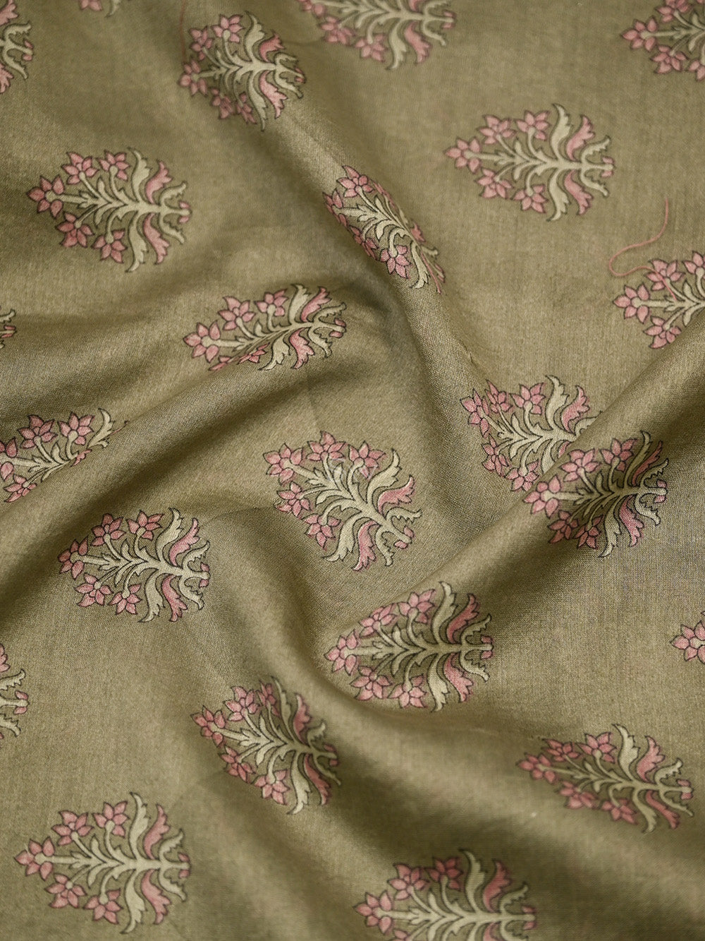 Olive Green Chanderi Silk Handloom Banarasi Suit