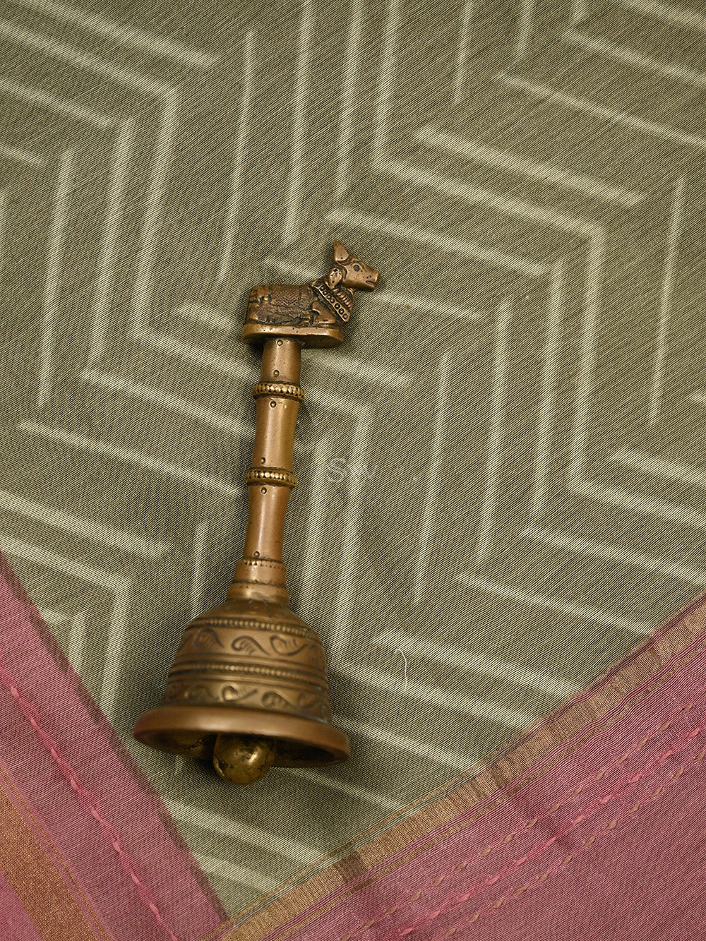 Olive Green Chanderi Silk Handloom Banarasi Suit - Sacred Weaves