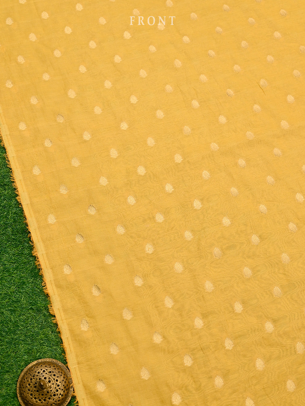 Mustard Cotton Silk Handloom Banarasi Suit - Sacred Weaves