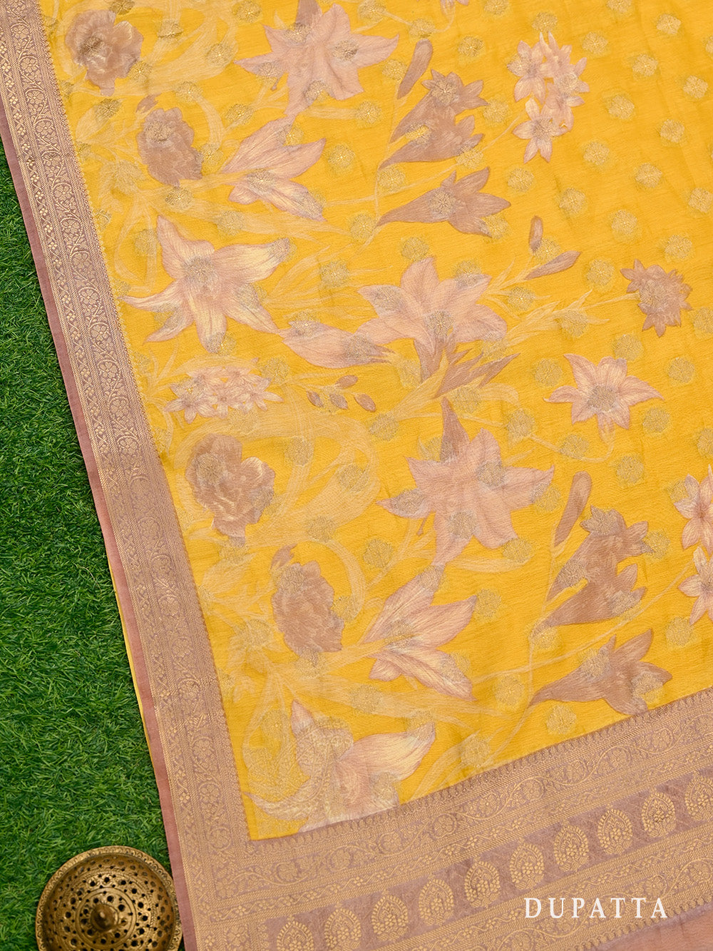 Mustard Cotton Silk Handloom Banarasi Suit - Sacred Weaves