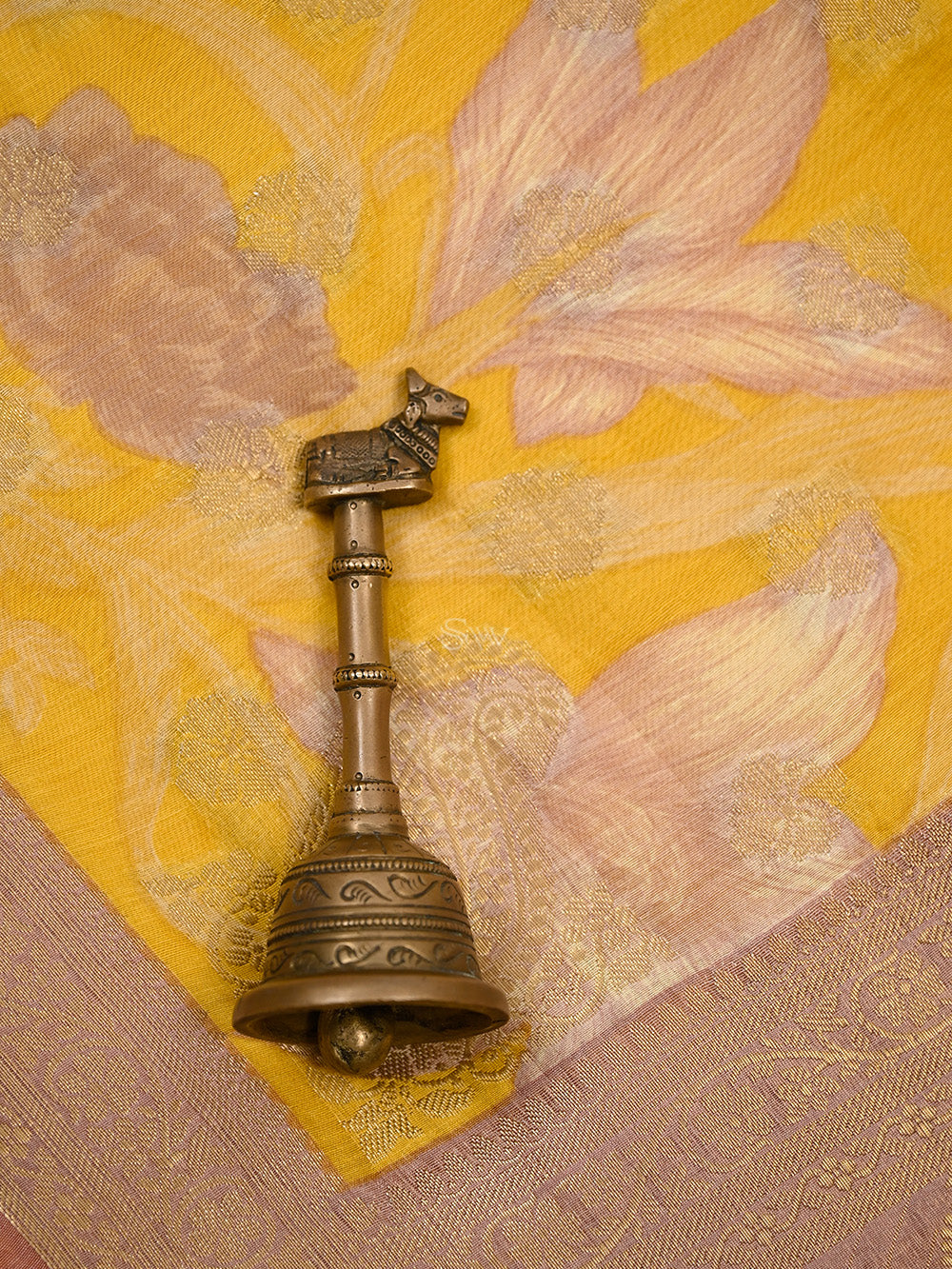 Mustard Cotton Silk Handloom Banarasi Suit - Sacred Weaves