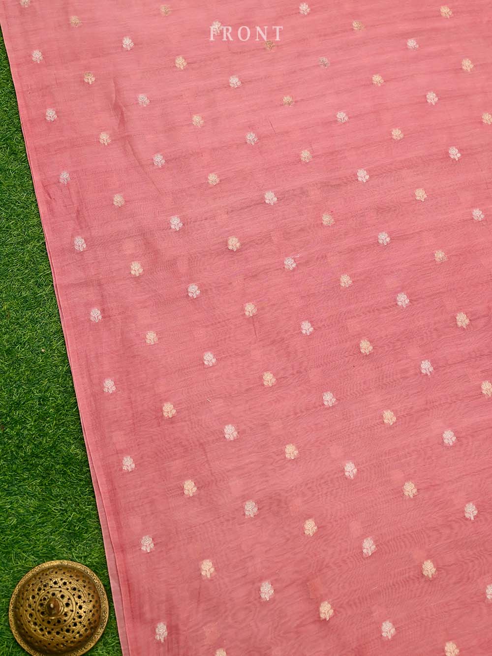 Pink Booti Cotton Silk Handloom Banarasi Suit - Sacred Weaves