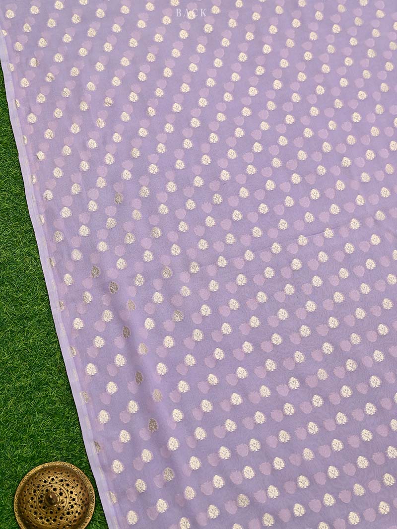 Mauve Booti Khaddi Georgette Handloom Banarasi Suit