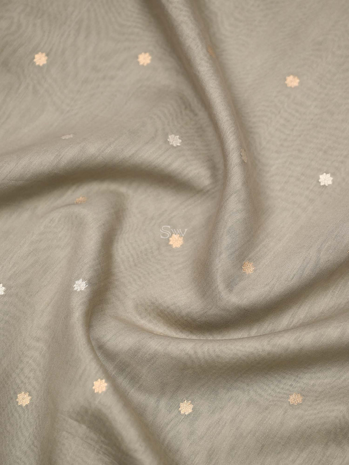 Grey Booti Cotton Silk Handloom Banarasi Suit