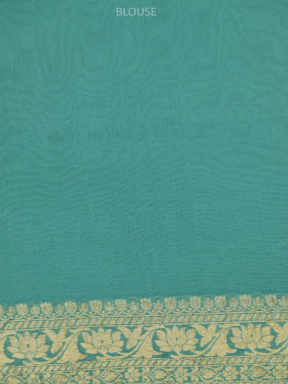 Sea Green Jaal Khaddi Georgette Handloom Banarasi Saree - Sacred Weaves