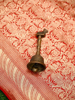 Red Silk Shikargah Brocade Handloom Banarasi Saree - Sacred Weaves