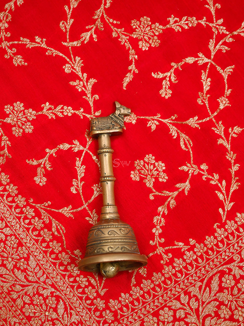 Red Jaal Crepe Silk Handloom Banarasi Saree - Sacred Weaves