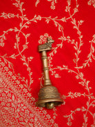 Red Jaal Crepe Silk Handloom Banarasi Saree - Sacred Weaves