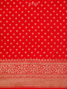 Red Jaal Crepe Silk Handloom Banarasi Saree - Sacred Weaves