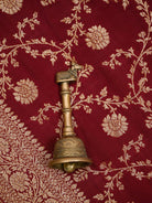 Brown Jaal Crepe Silk Handloom Banarasi Saree - Sacred Weaves