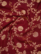 Brown Jaal Crepe Silk Handloom Banarasi Saree - Sacred Weaves