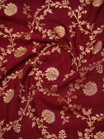 Brown Jaal Crepe Silk Handloom Banarasi Saree - Sacred Weaves